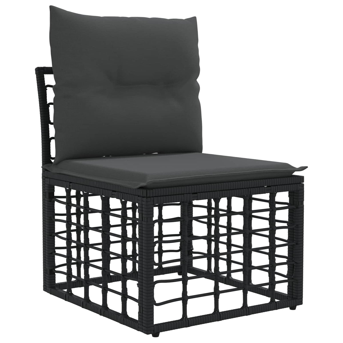 vidaXL Modulaire Outdoor Hoek Sofa Eenheid Zwart poly rattan