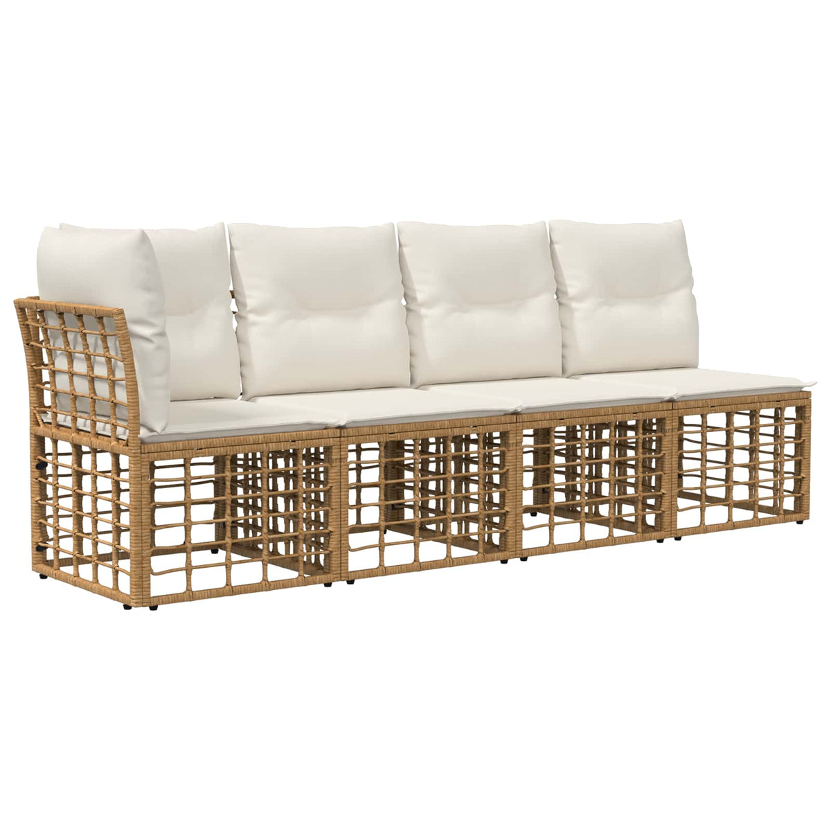 vidaXL Modulaire Outdoor Hoek Sofa Eenheid Zwart poly rattan
