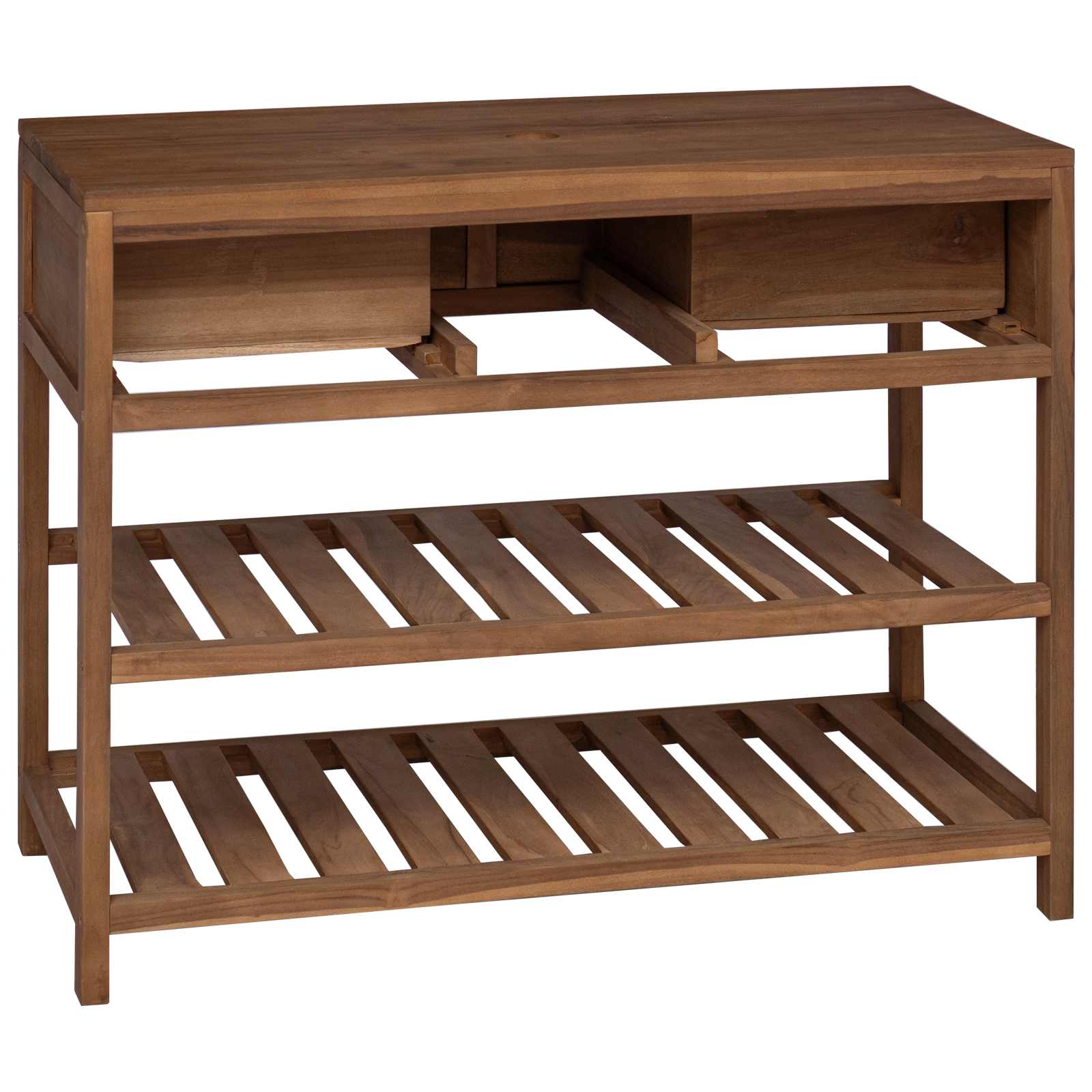vidaXL Badkamerkast Naturel 60 x 45 x 75 cm Massief Teakhout