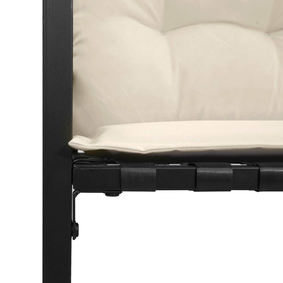 vidaXL Houten Laag Bank met kussen Effen Crème 114 x 55 x 77 cm
