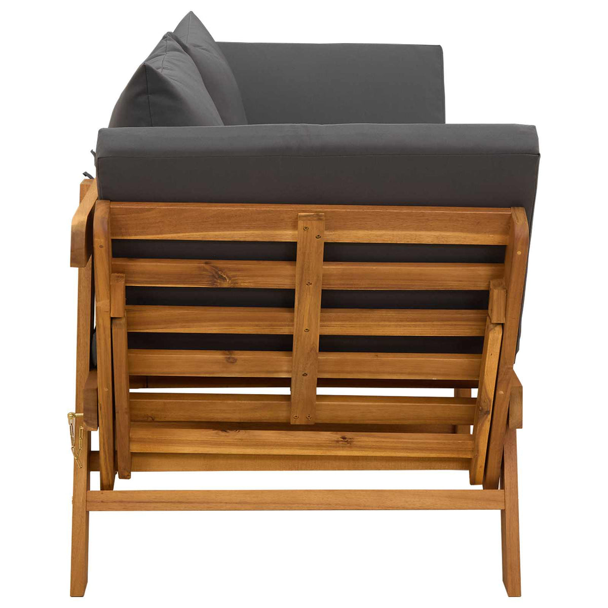 vidaXL 3-in-1 Tuinbank met Kussens Massief Acaciahout Naturel