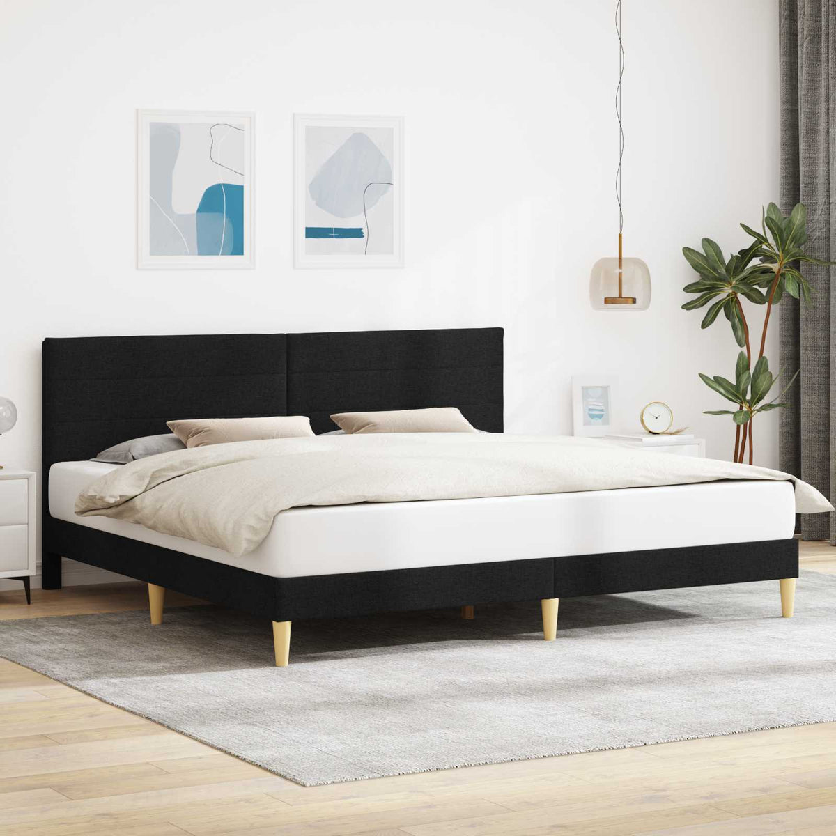 vidaXL Bedframe met hoofdeinde Lichtgrijs 80 x 200 cm Stof