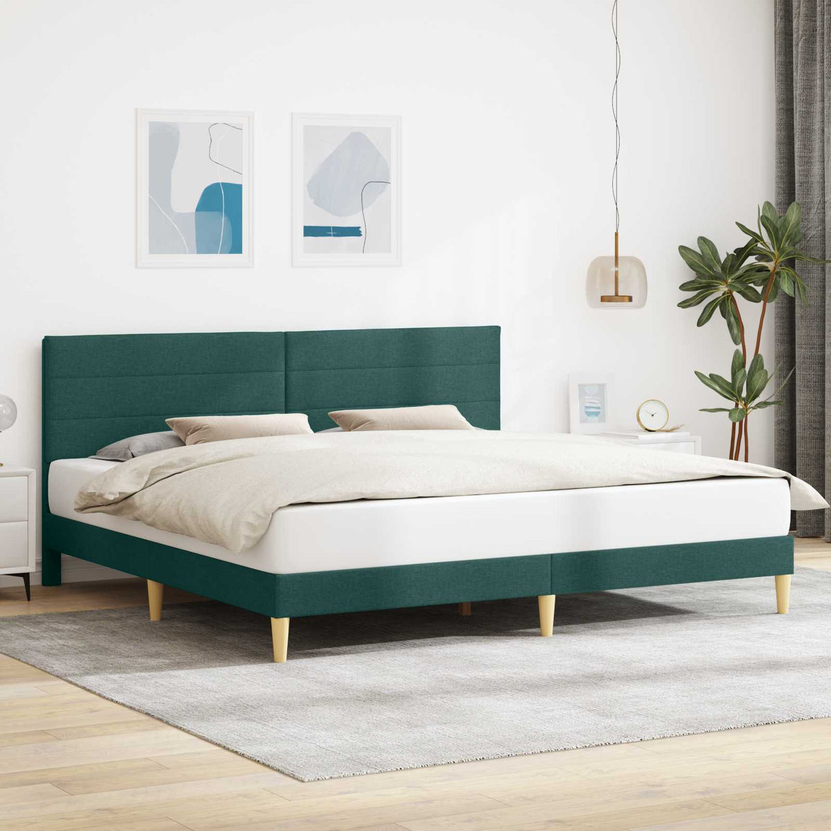 vidaXL Bedframe met hoofdeinde Lichtgrijs 80 x 200 cm Stof