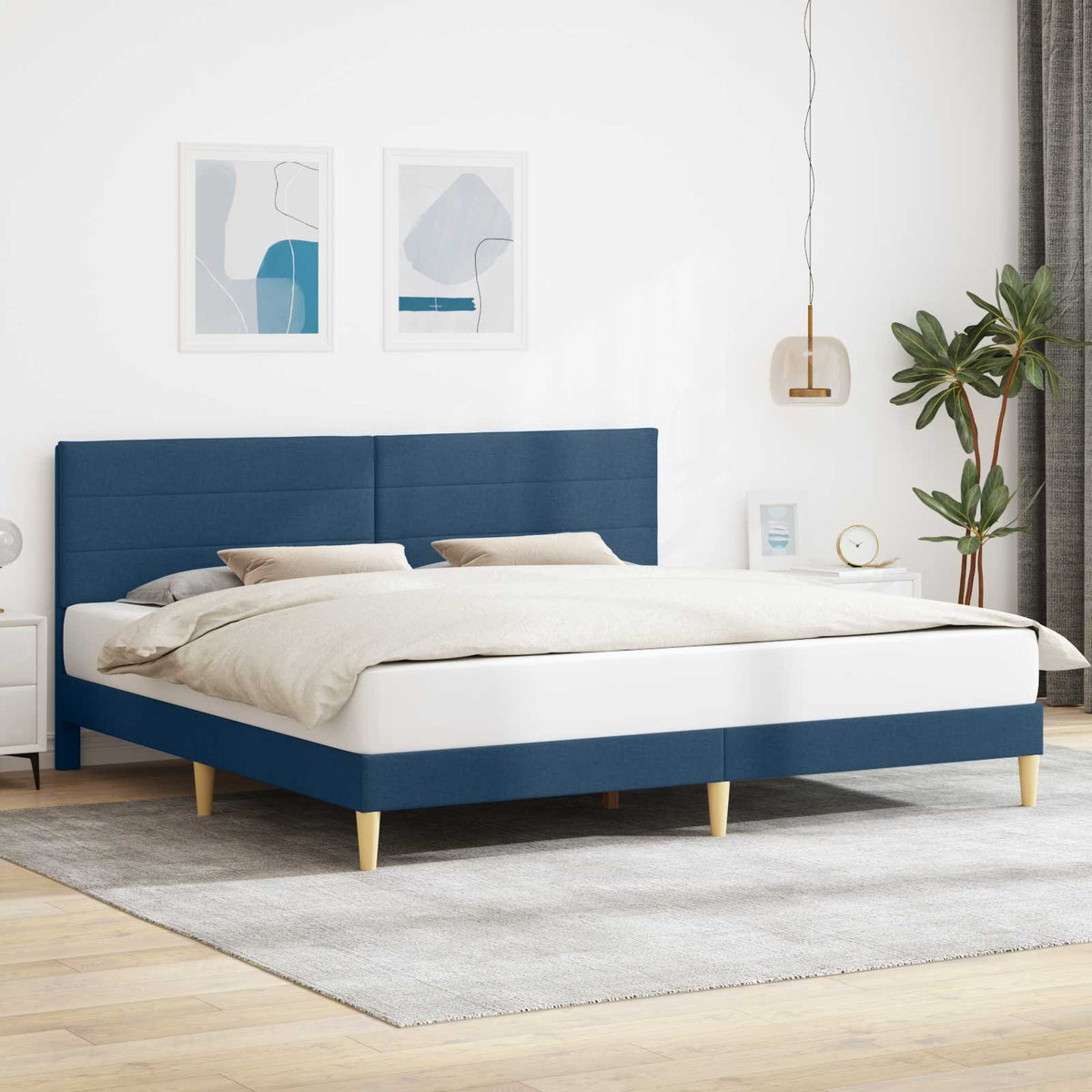vidaXL Bedframe met hoofdeinde Lichtgrijs 80 x 200 cm Stof