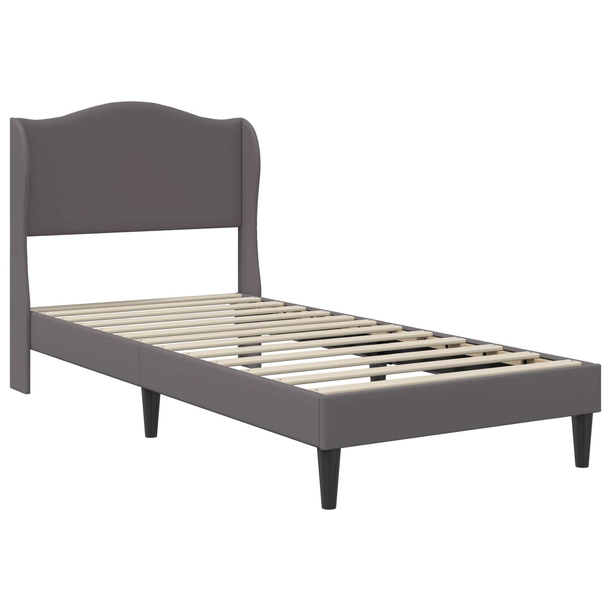 vidaXL Bedframe met hoofdeinde Grijs 80 x 200 cm Kunstleer