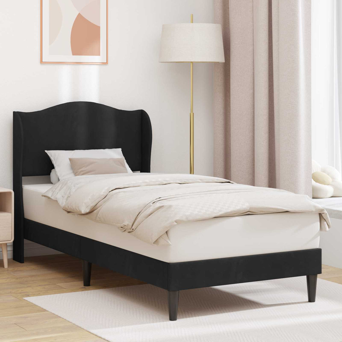 vidaXL Bedframe met hoofdeinde Lichtgrijs 80 x 200 cm Fluweel