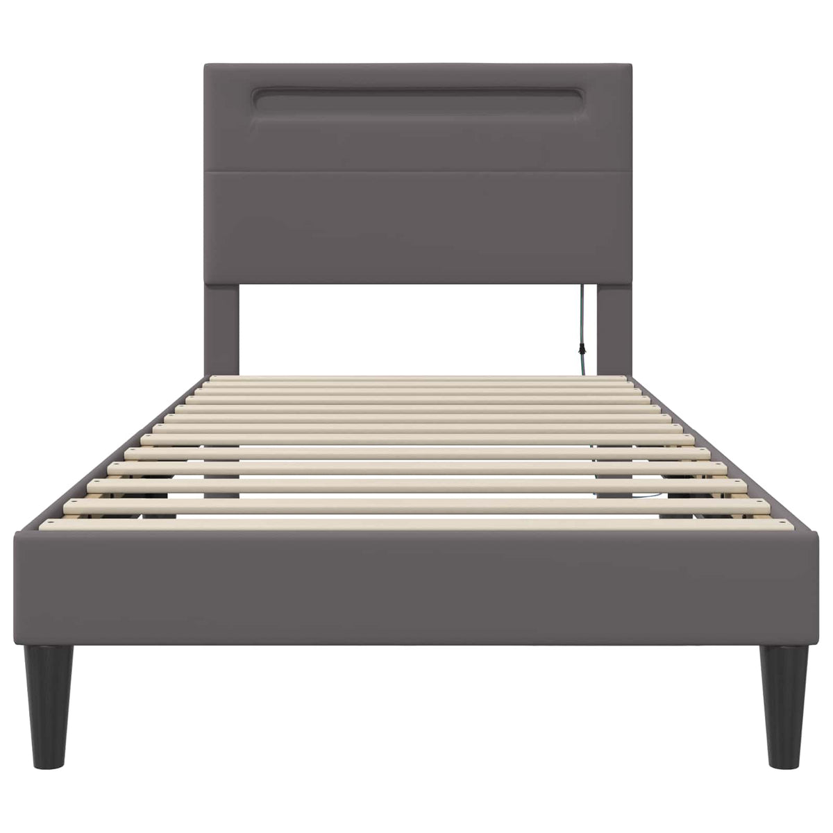 vidaXL Bedframe met LED-stripverlichting Grijs 80 x 200 cm Kunstleer