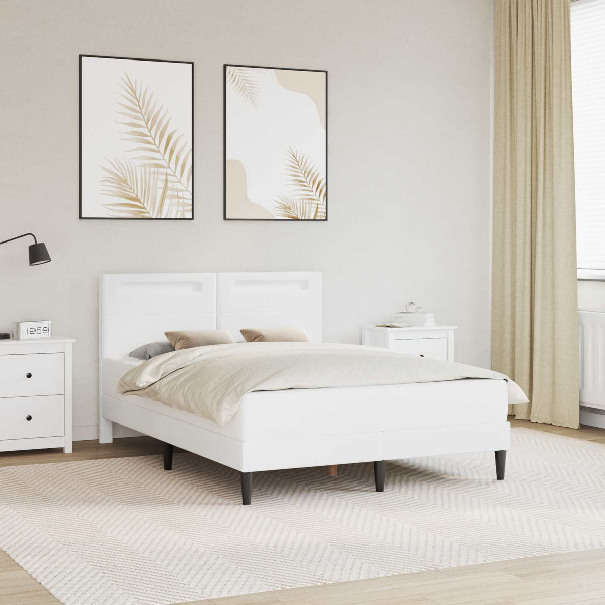 vidaXL Bedframe met LED-stripverlichting Grijs 80 x 200 cm Kunstleer