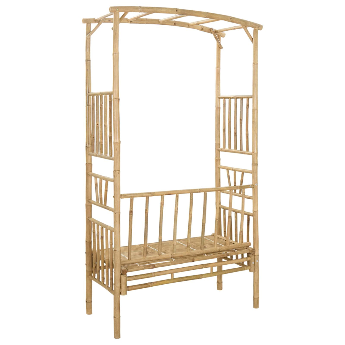 vidaXL Tuinboog met Bank Naturel 115 x 50 x 205 cm Bamboe