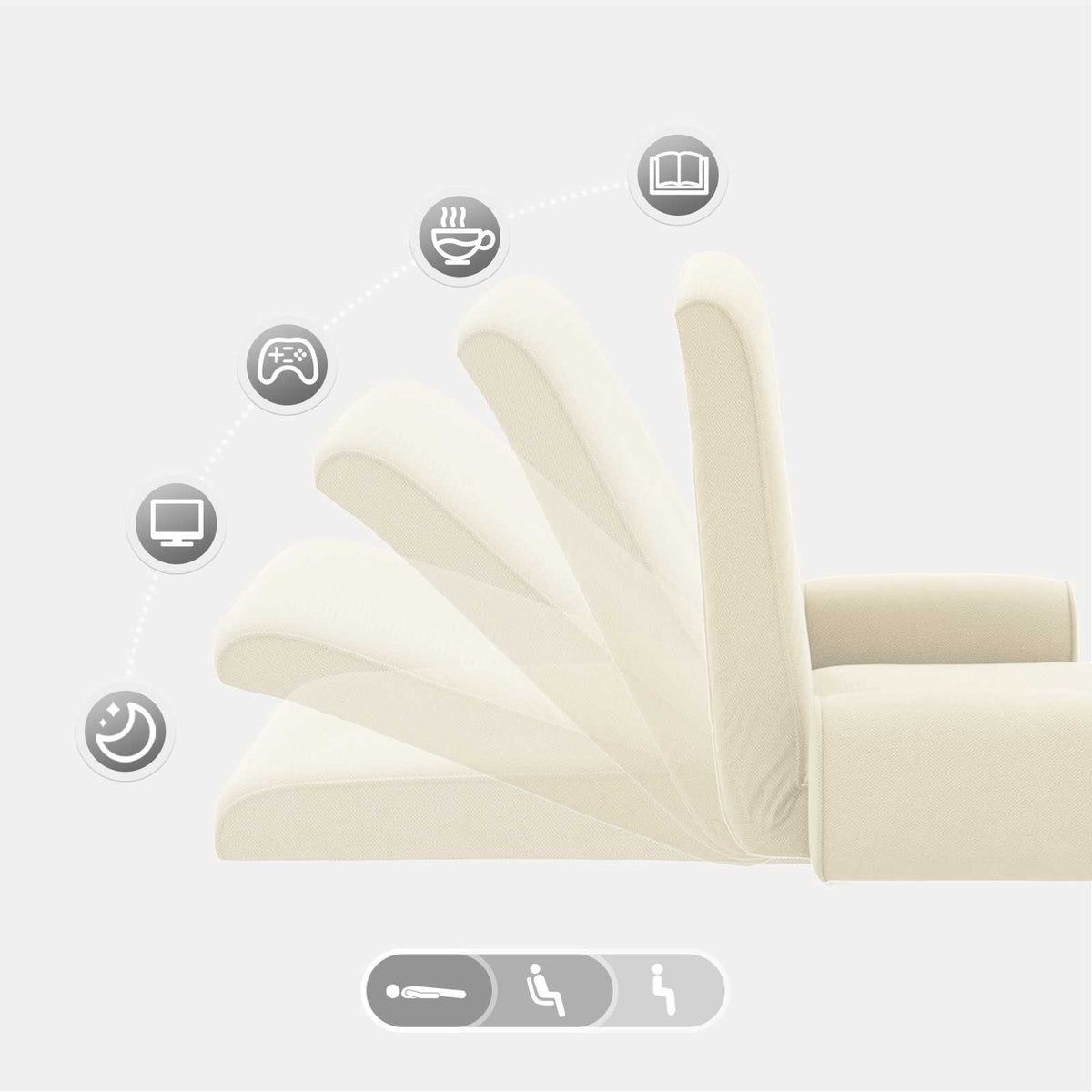 vidaXL Vloerstoel Crème 68 x 51 x 56 cm Grove Fluweel