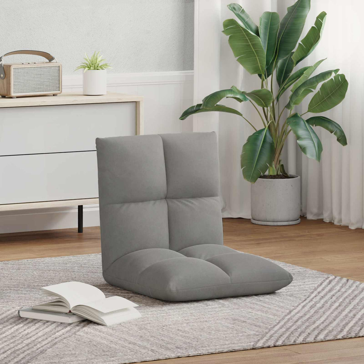 vidaXL Vloerstoel Donkergrijs 50 x 61 x 57 cm Fluweel
