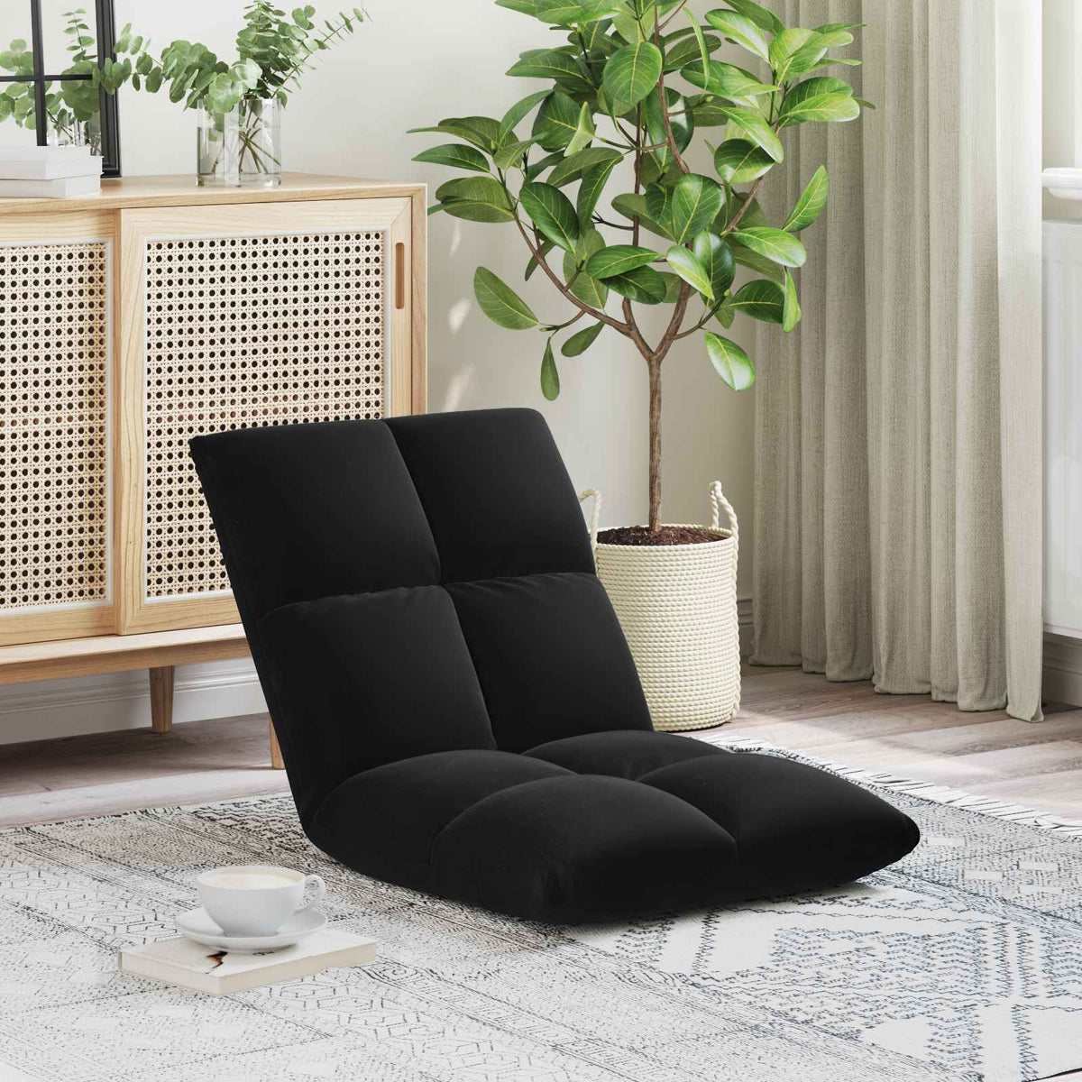 vidaXL Vloerstoel Donkergrijs 50 x 61 x 57 cm Fluweel