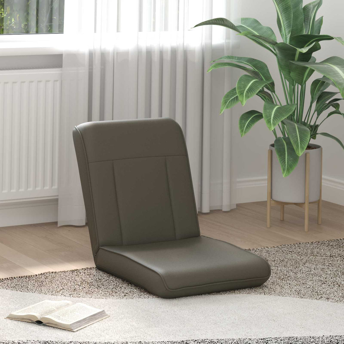 vidaXL Vloerstoel Crème 50 x 73 x 60 cm Nep Leer