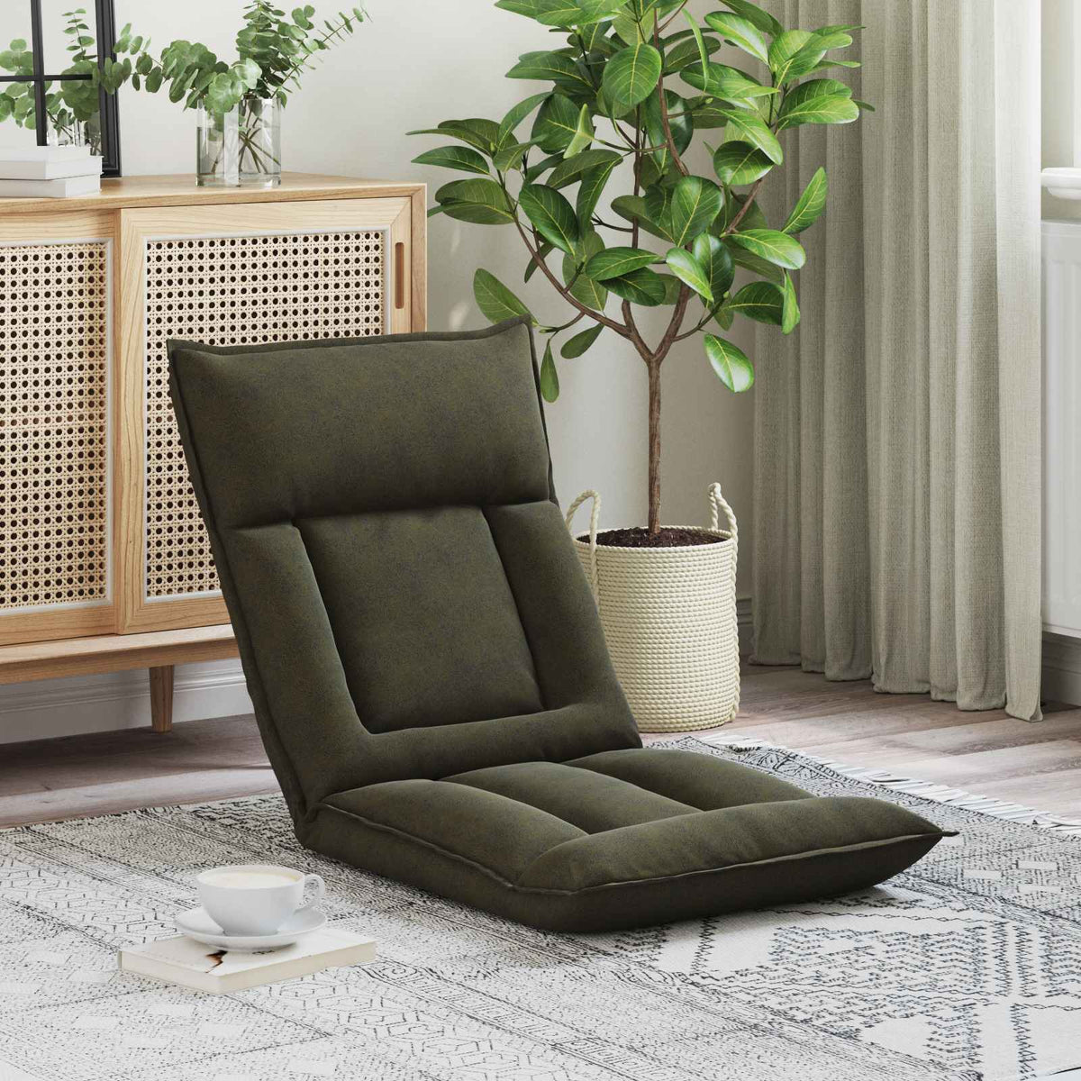 vidaXL Vloerstoel Bruin 55 x 61 x 70 cm Stof