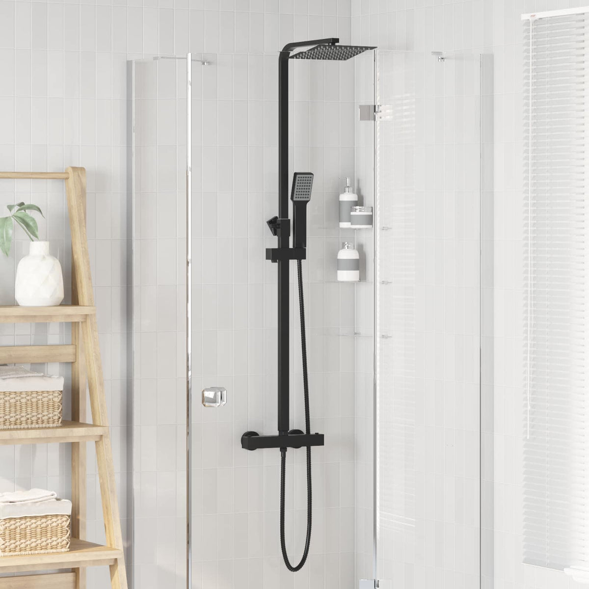 vidaXL Thermostatisch Douchesysteem Set Messing en Roestvrij staal