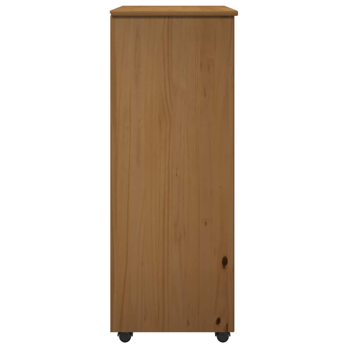 vidaXL Rolling Kast met wiel Bruin 53 x 39 x 103 cm Massief Vurenhout