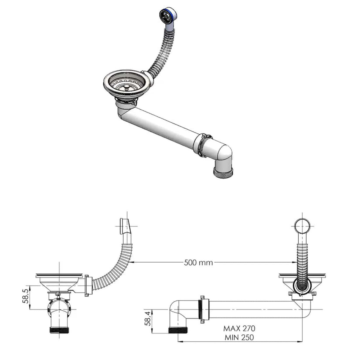 vidaXL Wasbak Zwart 470 x 440 mm Graniet