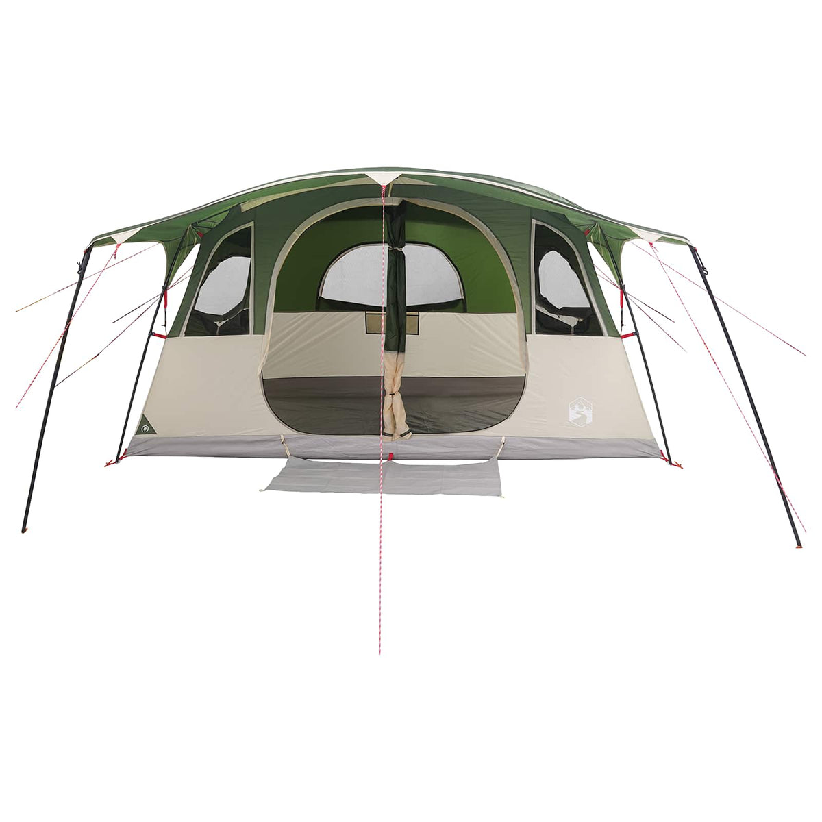 vidaXL Tunneltent met dak Groen 366 x 244 x 198 cm Polyester en staal