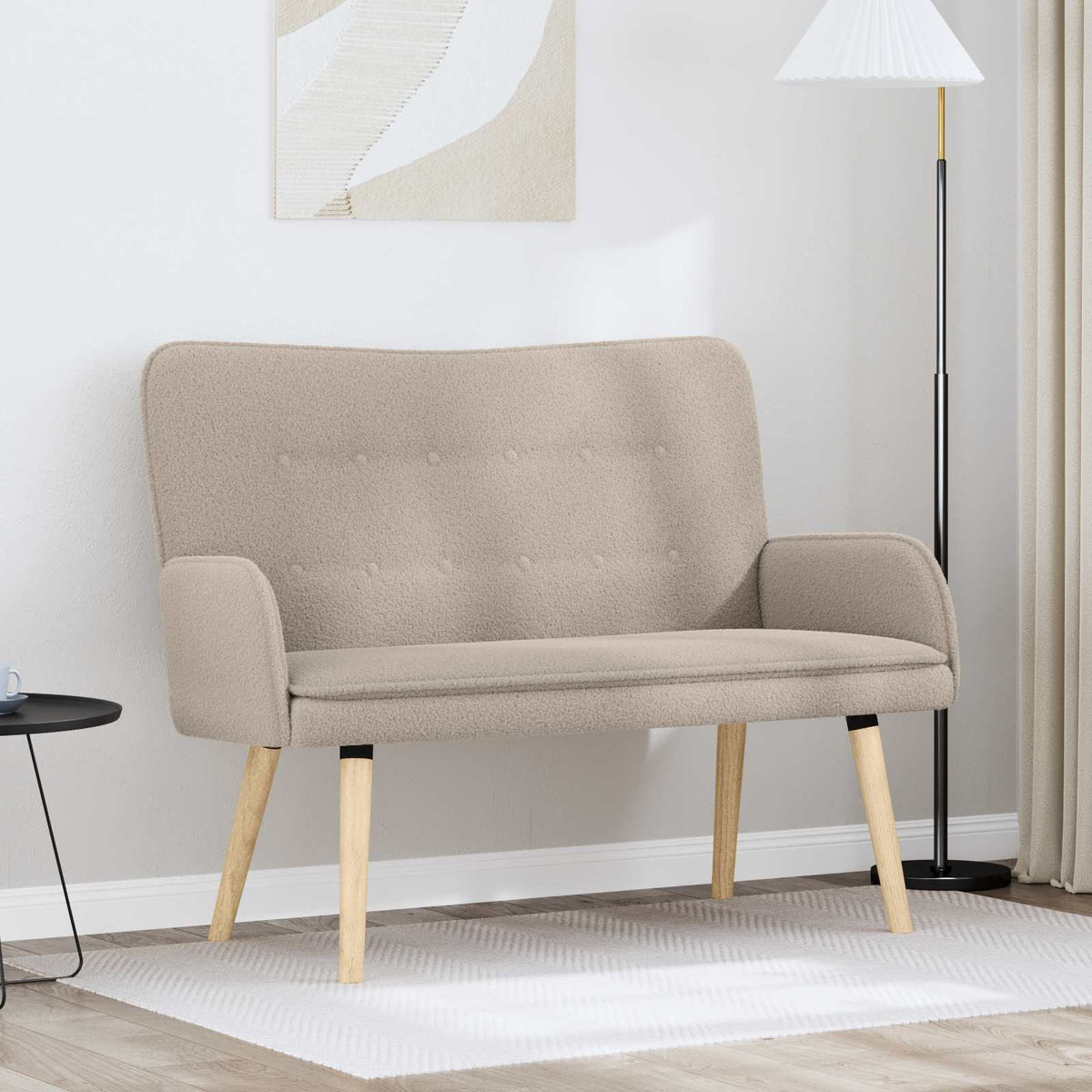 vidaXL 2-Zits Sofa Lichtgrijs 115 x 61 x 87 cm Bouclé