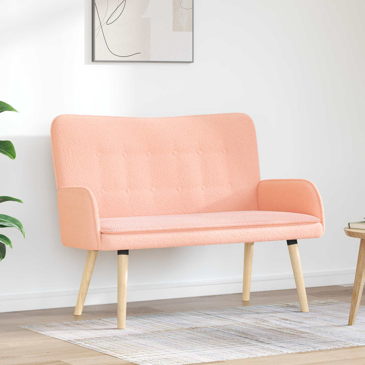 vidaXL 2-Zits Sofa Lichtgrijs 115 x 61 x 87 cm Bouclé