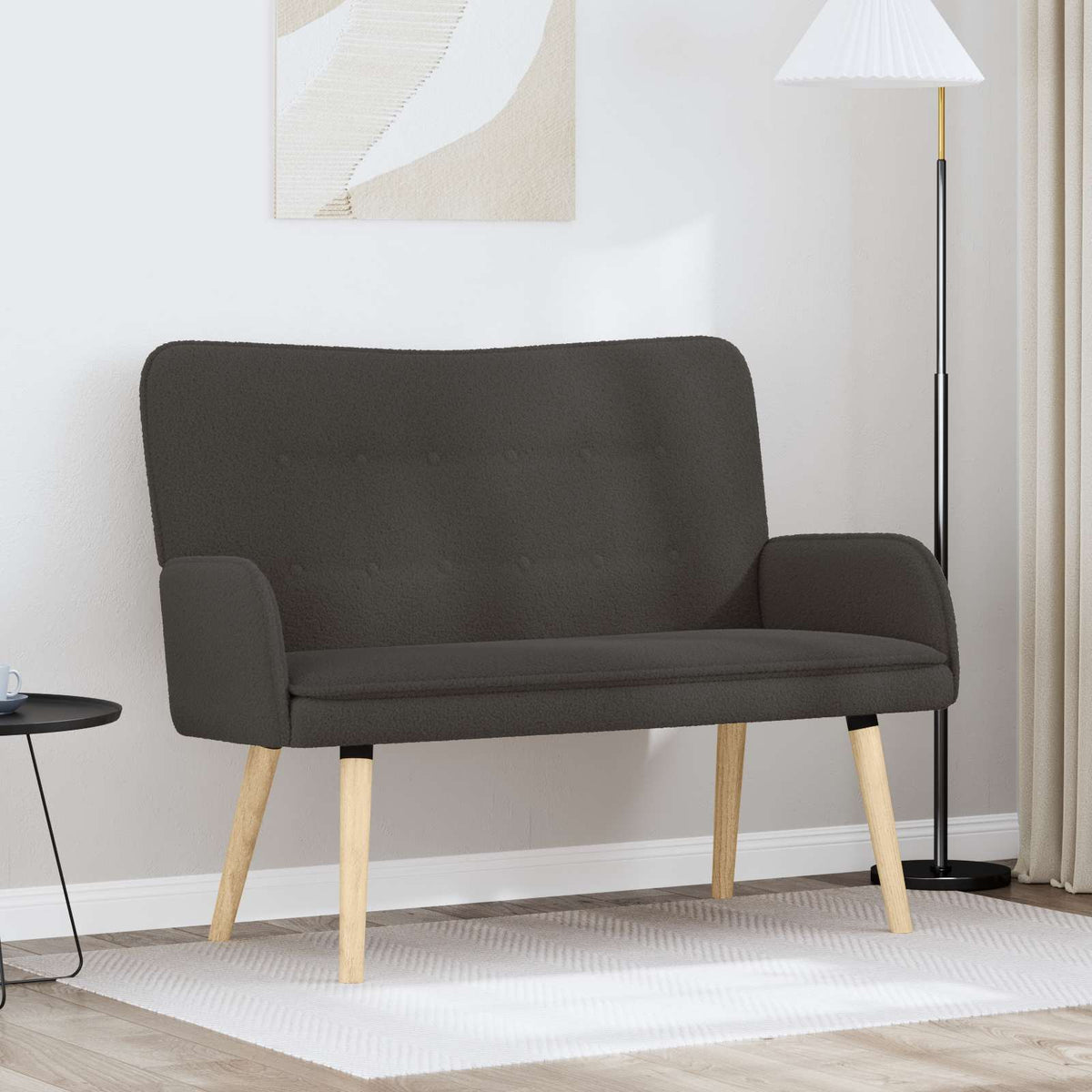 vidaXL 2-Zits Sofa Lichtgrijs 115 x 61 x 87 cm Bouclé
