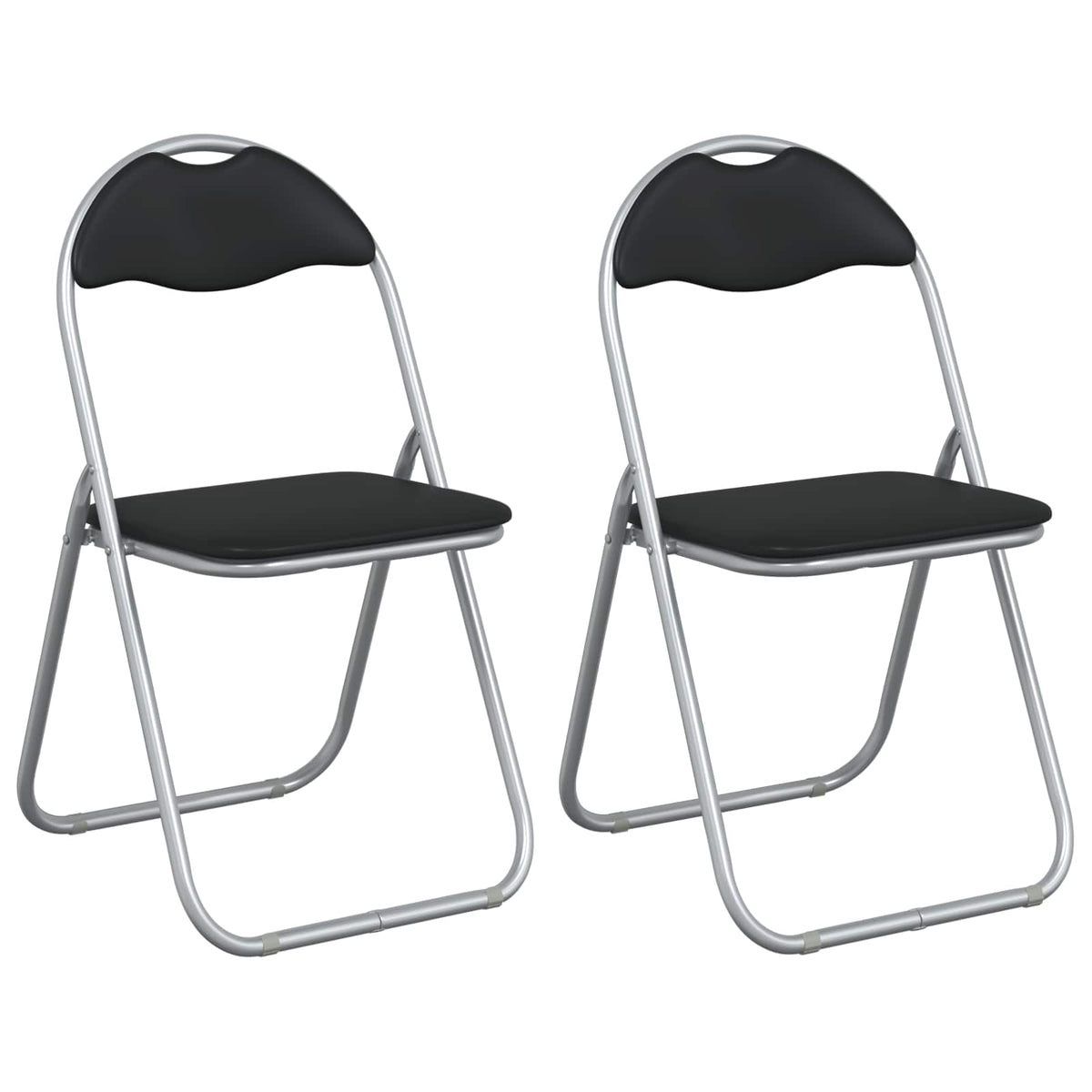 vidaXL Inklapbare stoel 2 pcs Zwart en Grijs 48 x 43,5 x 81 cm
