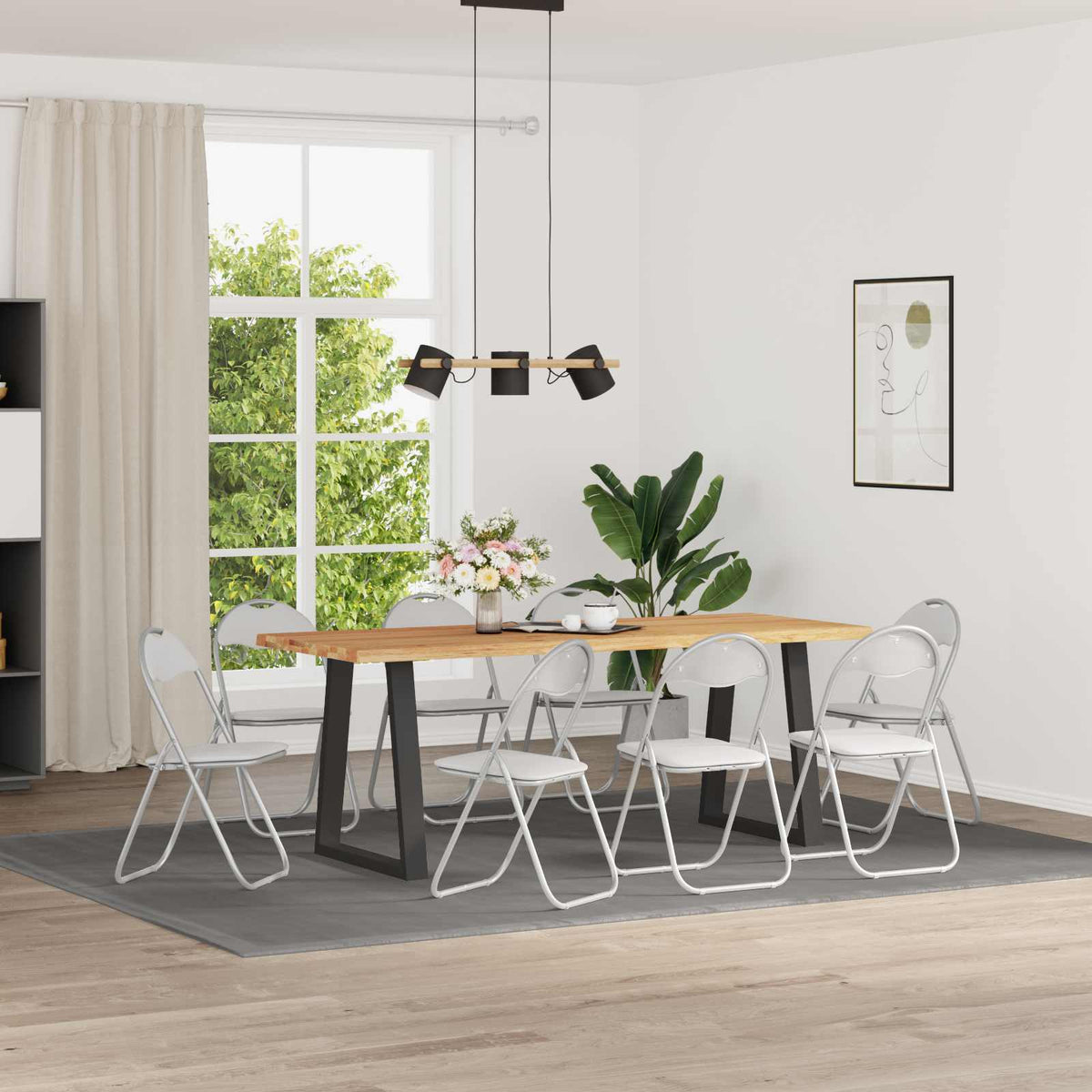 vidaXL Inklapbare stoel 2 pcs Zwart en Grijs 48 x 43,5 x 81 cm