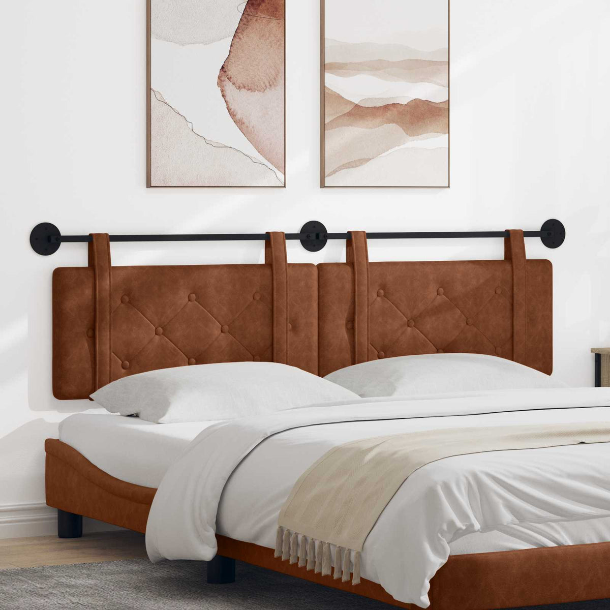 vidaXL Hangend Hoofdeinde Wandgemonteerd Bruin 80 cm Antiek PU