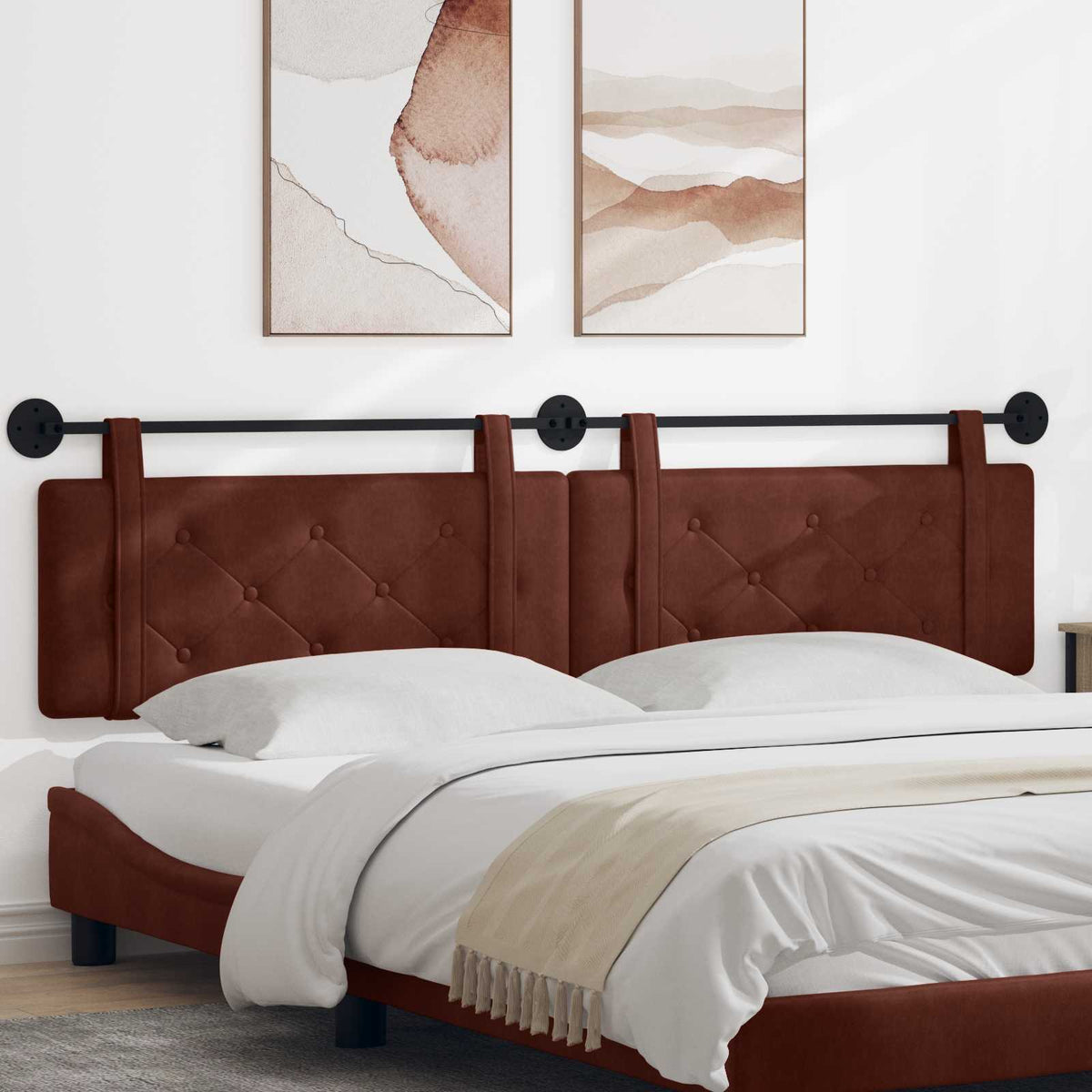 vidaXL Hangend Hoofdeinde Wandgemonteerd Bruin 80 cm Antiek PU