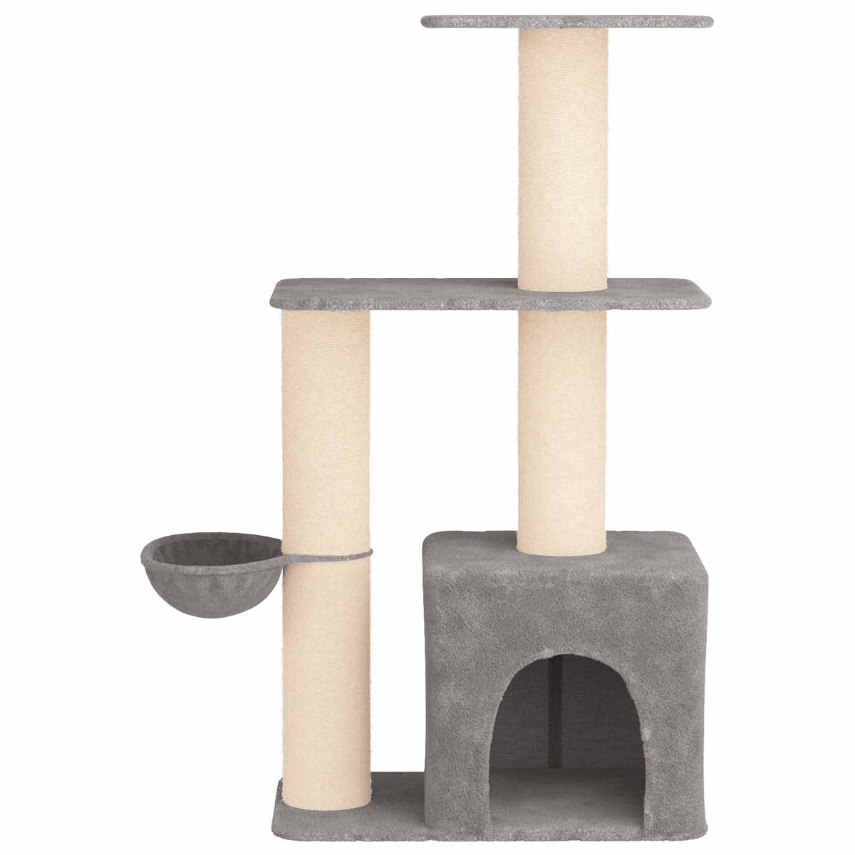 vidaXL Kattenboom met sisal krabpalen Lichtgrijs 133 cm