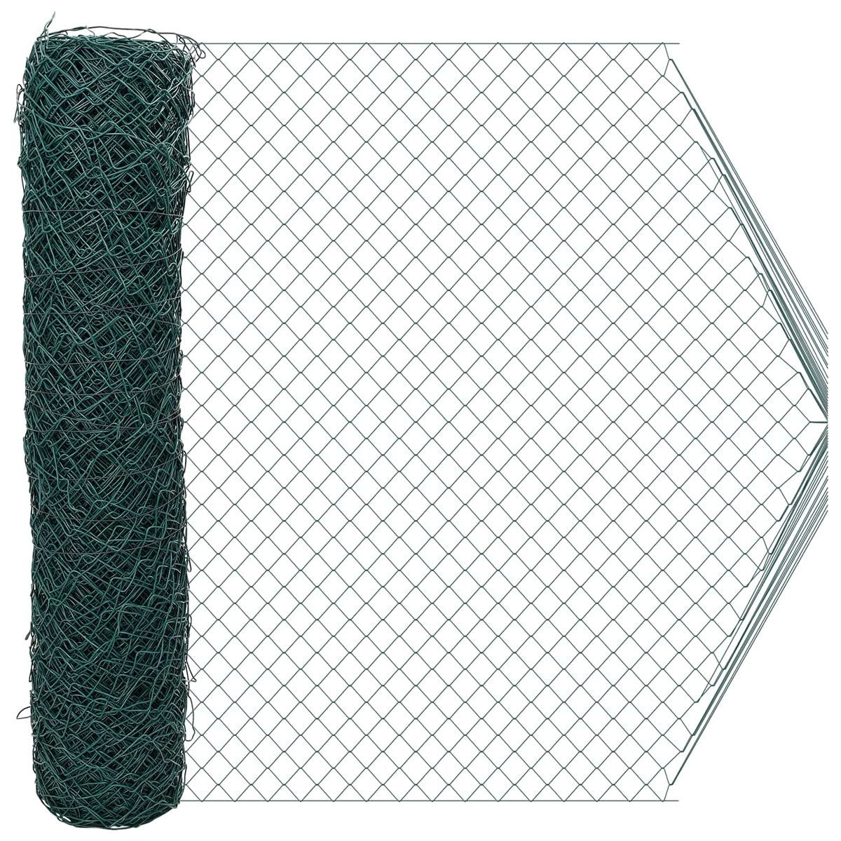 vidaXL Draadgaashek Groen 2 x 10 m Staal