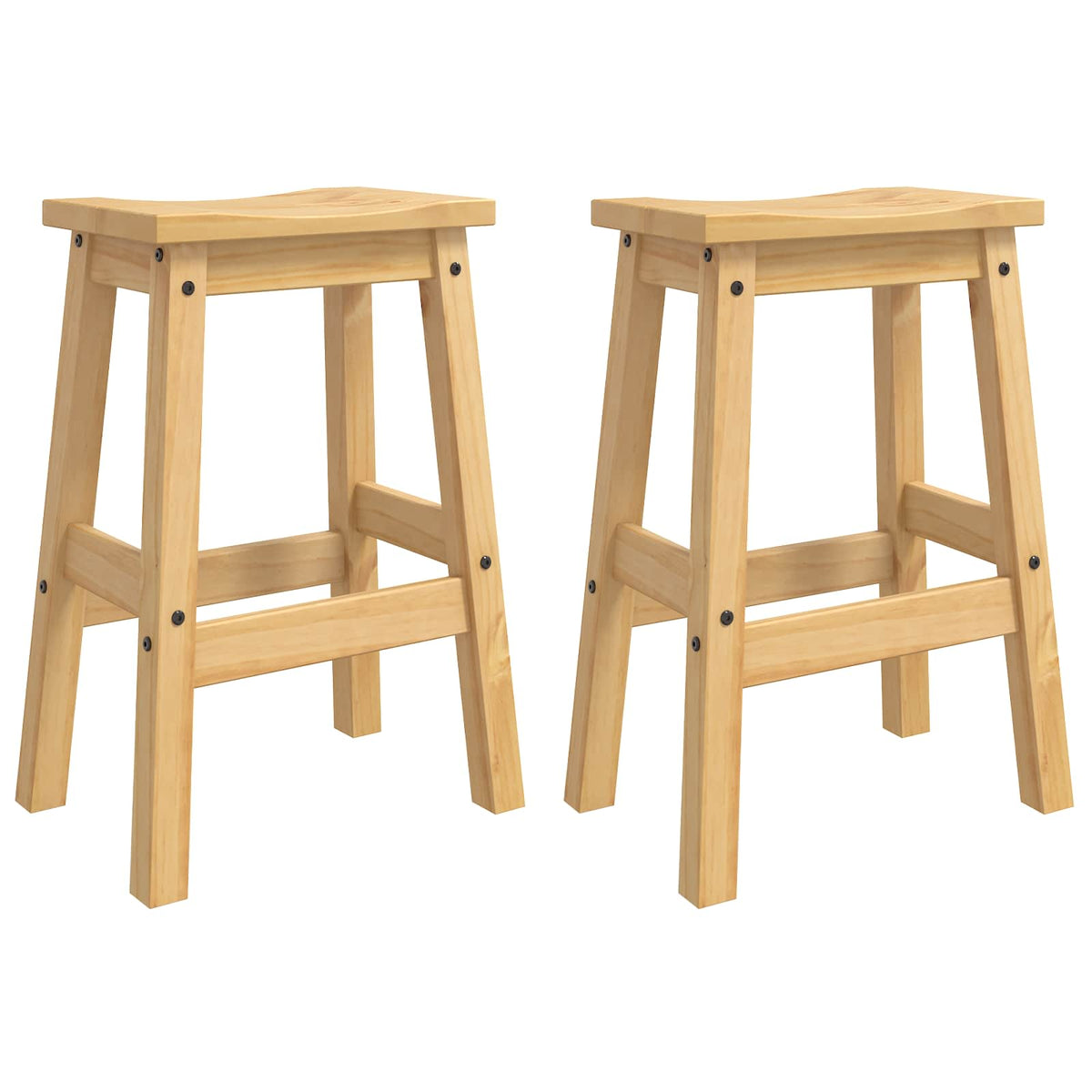 VidaXL Barkruk 2 pcs Honing Wax 44 x 30 x 63 cm Massief dennenhout
