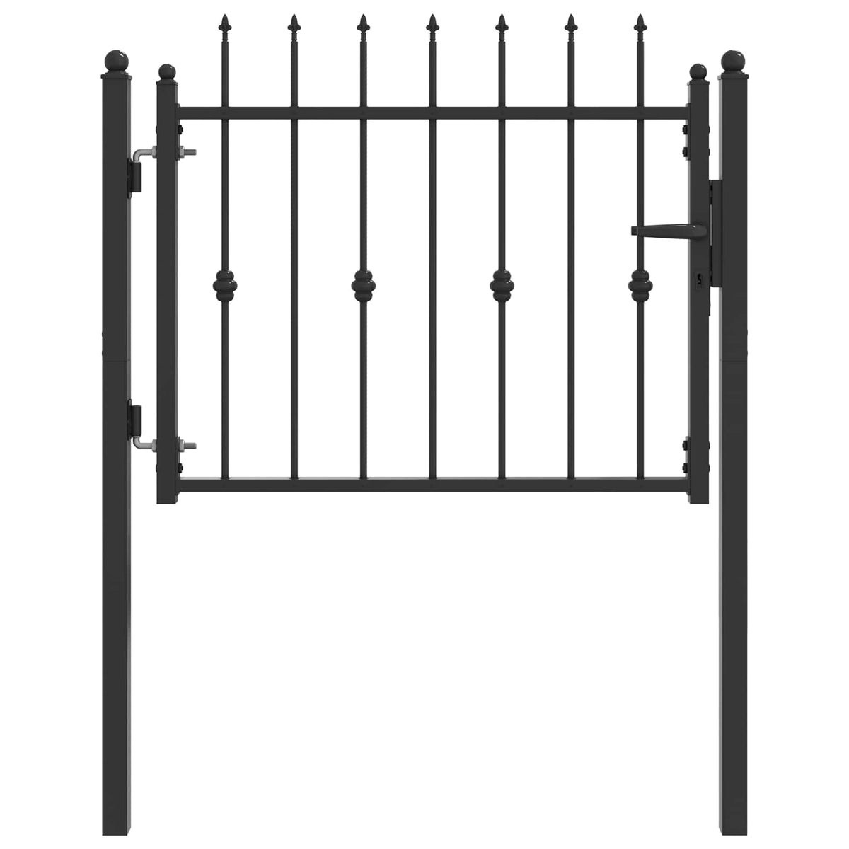 vidaXL Hekpoort met slot Asten Zwart 150 x 88 cm Staal