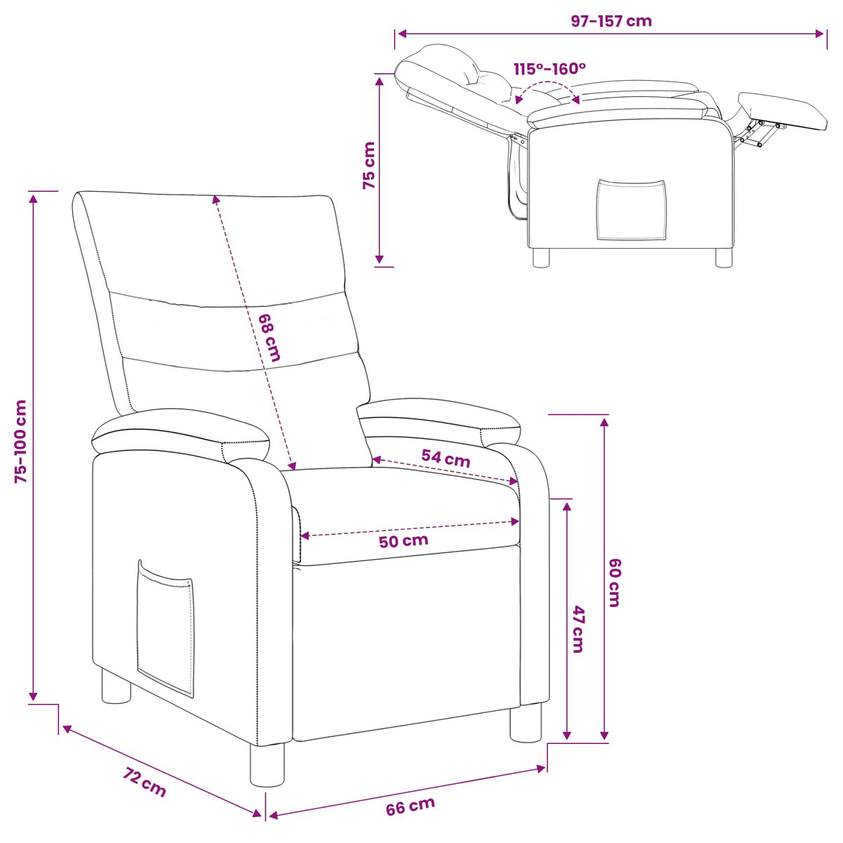 vidaXL Relaxfauteuil Lichtgrijs Stof