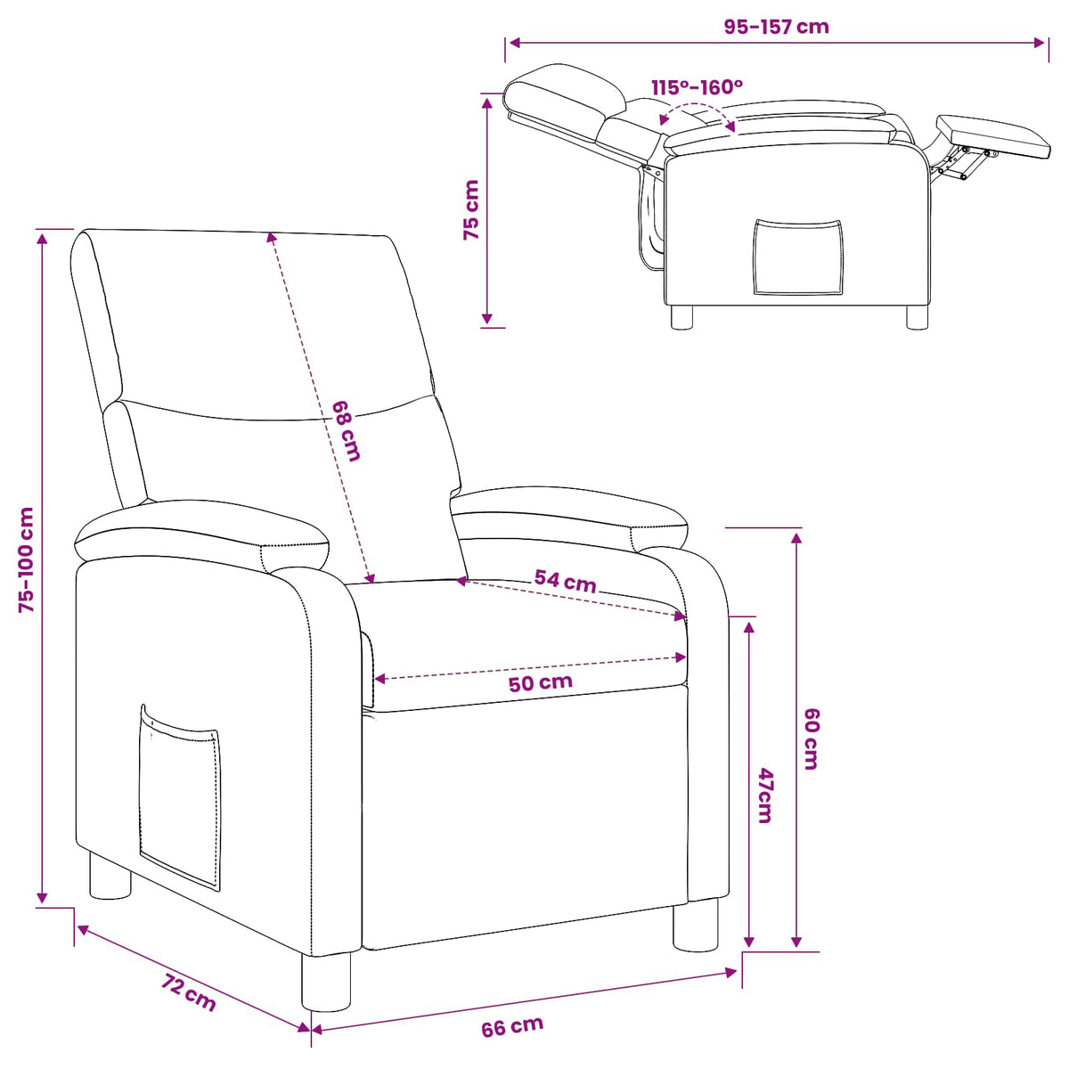 vidaXL Relaxfauteuil Zwart Kunstleer