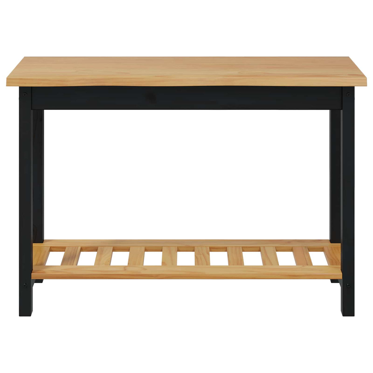 VidaXL Wandtafel EKAI Zwart 112 x 35 x 76 cm Massief grenenhout