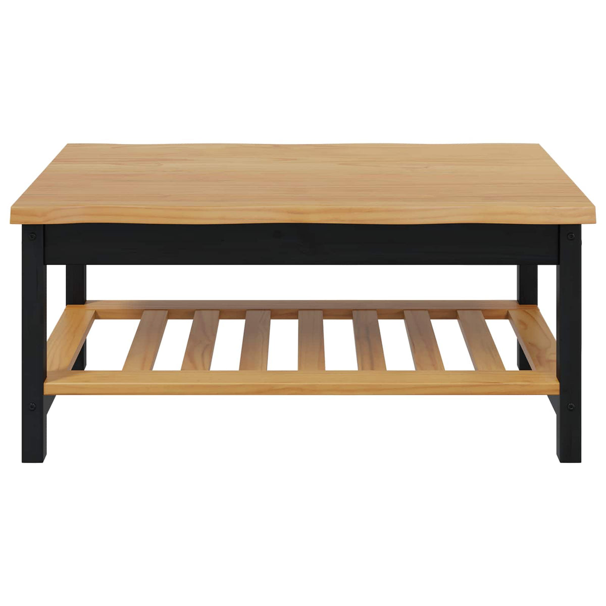 VidaXL Salontafel EKAI Zwart 100 x 60 x 45,5 cm Massief grenenhout