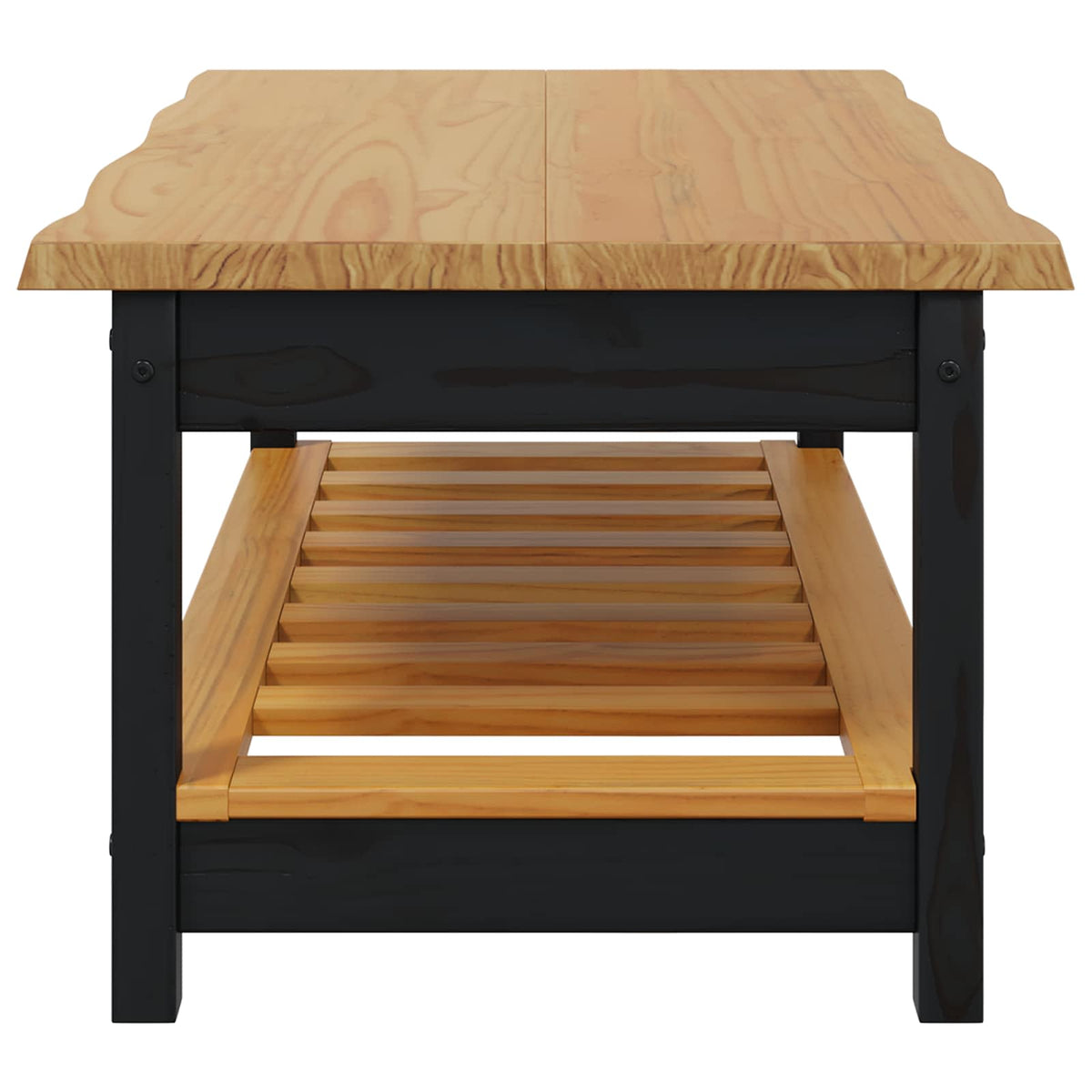 VidaXL Salontafel EKAI Zwart 100 x 60 x 45,5 cm Massief grenenhout