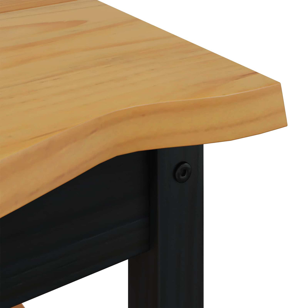 VidaXL Bijzettafel EKAI Zwart 50 x 50 x 45,5 cm Massief grenenhout