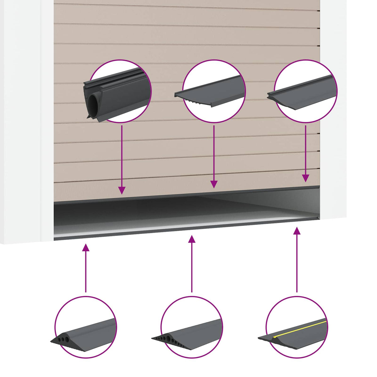 vidaXL Garage Deurafsluiting Zwart 41 x 33 mm 5,5 m PVC