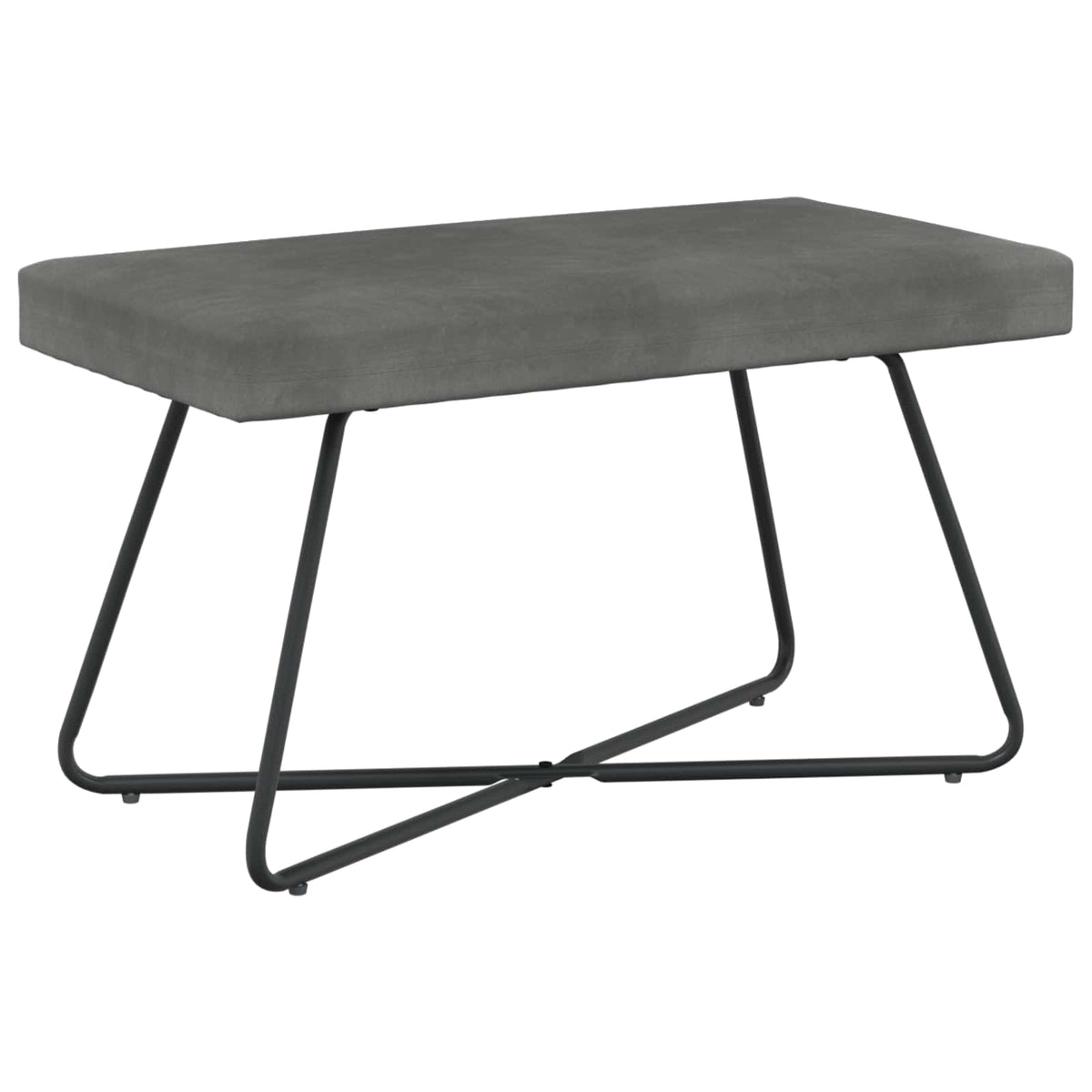 vidaXL Bank Effen Lichtgrijs 80 x 40 x 45 cm Fluweel