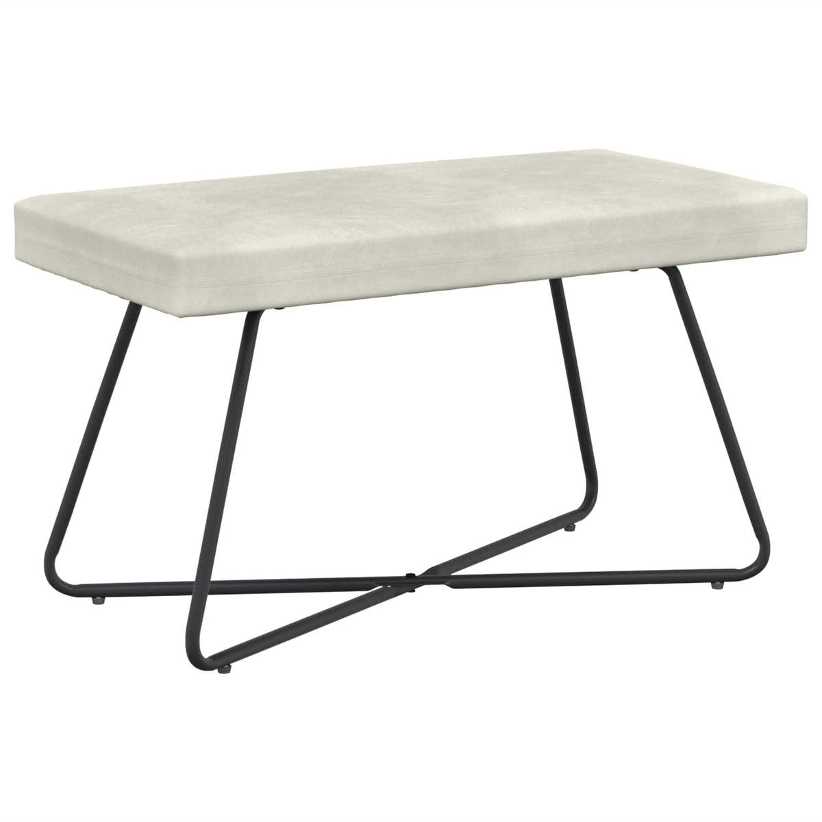 vidaXL Bank Effen Lichtgrijs 80 x 40 x 45 cm Fluweel