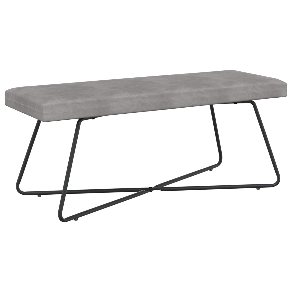 vidaXL Bank Effen Lichtgrijs 80 x 40 x 45 cm Fluweel