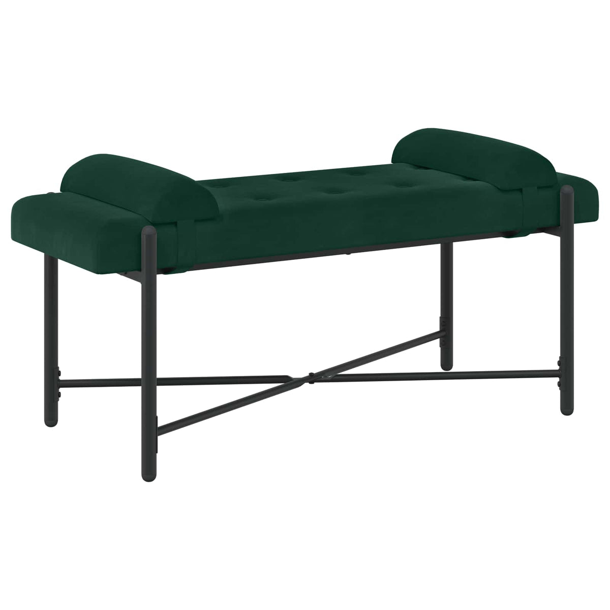 vidaXL Knop-gestept Bankje met Kussens Lichtgrijs 110 x 40 x 46 cm