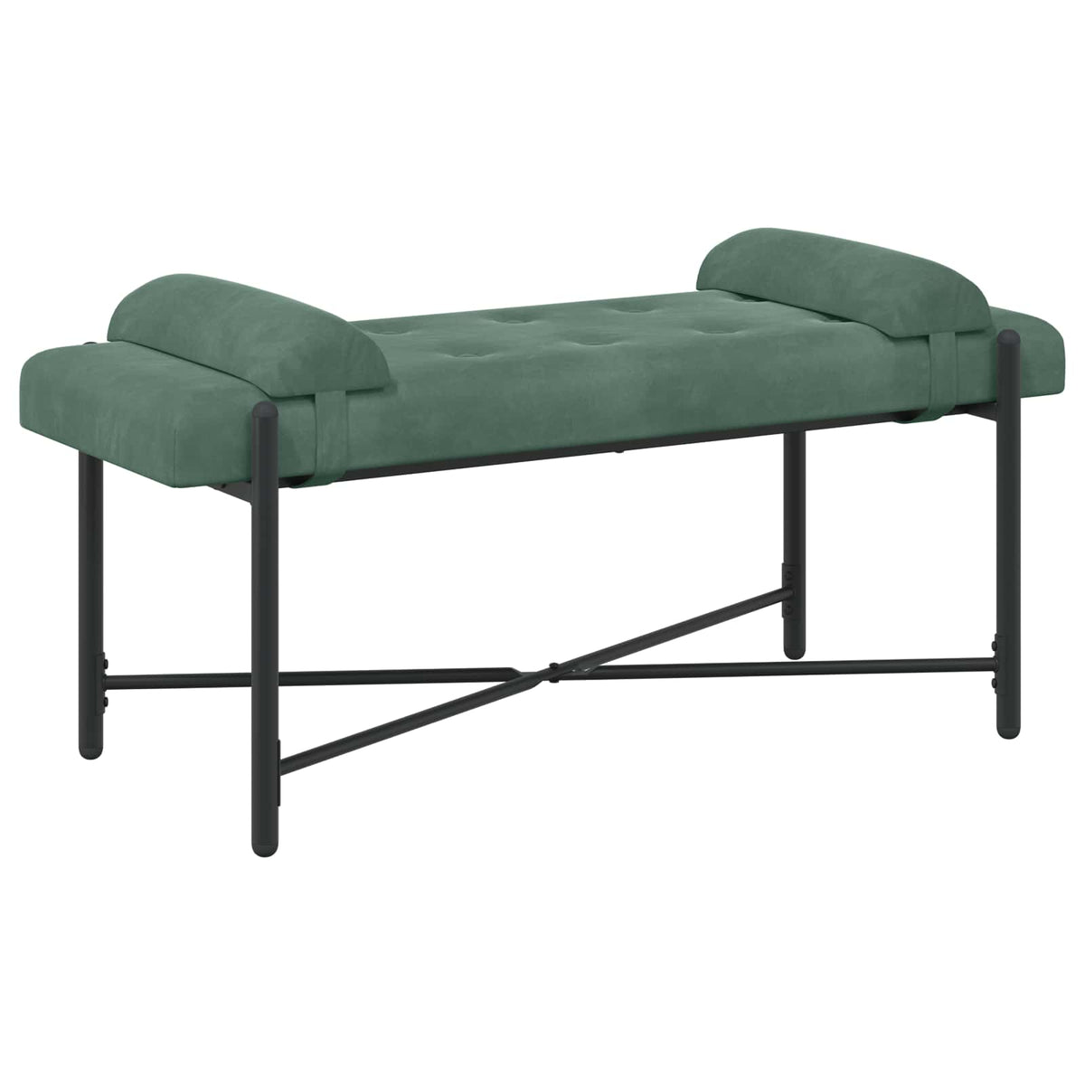 vidaXL Knop-gestept Bankje met Kussens Lichtgrijs 110 x 40 x 46 cm