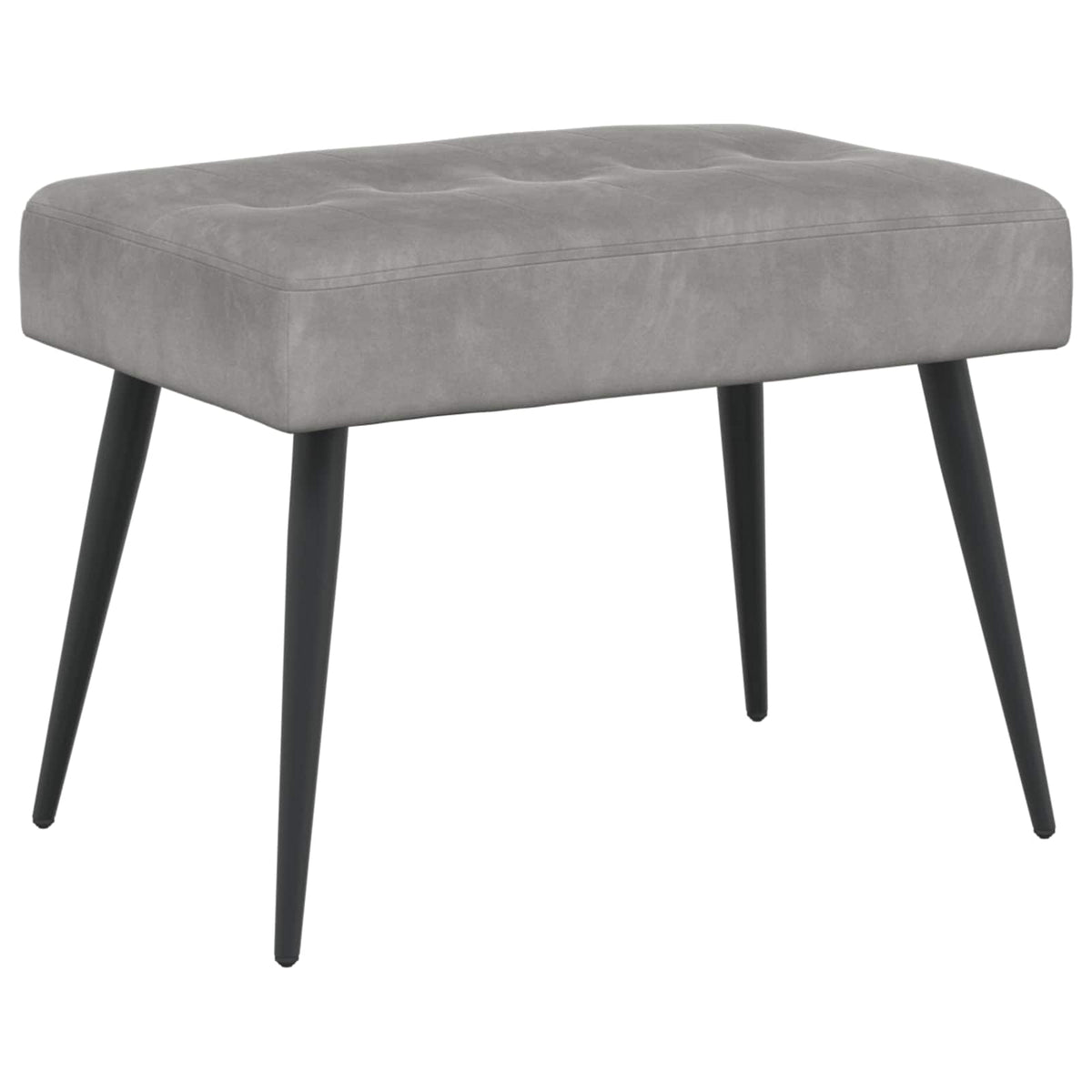 vidaXL Bank met knoopverstelling Lichtgrijs 60 x 40 x 45 cm Fluweel