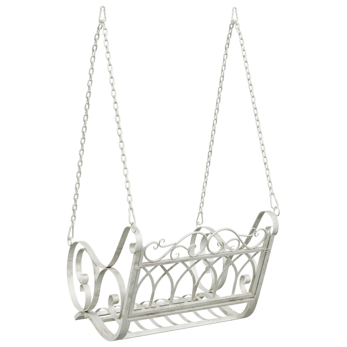 vidaXL Schommelbank Staal 71 x 75 x 59 cm Antiek wit