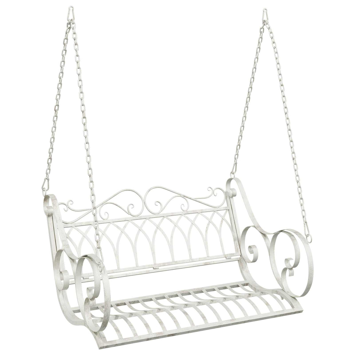 vidaXL Schommelbank Staal 71 x 75 x 59 cm Antiek wit