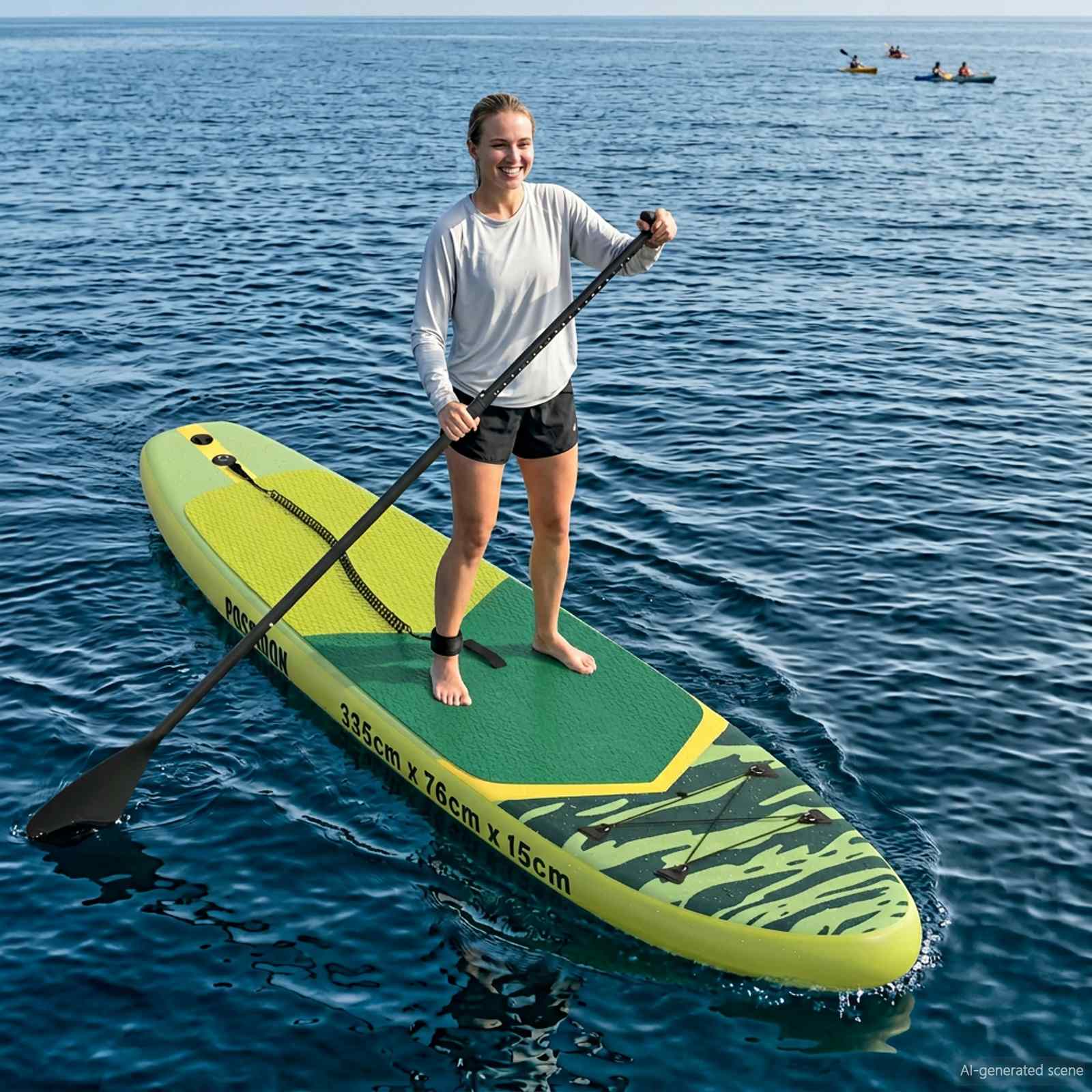 vidaXL 2 in 1 Kajak & SUP Paddle 203 x 19,5 cm Zwart