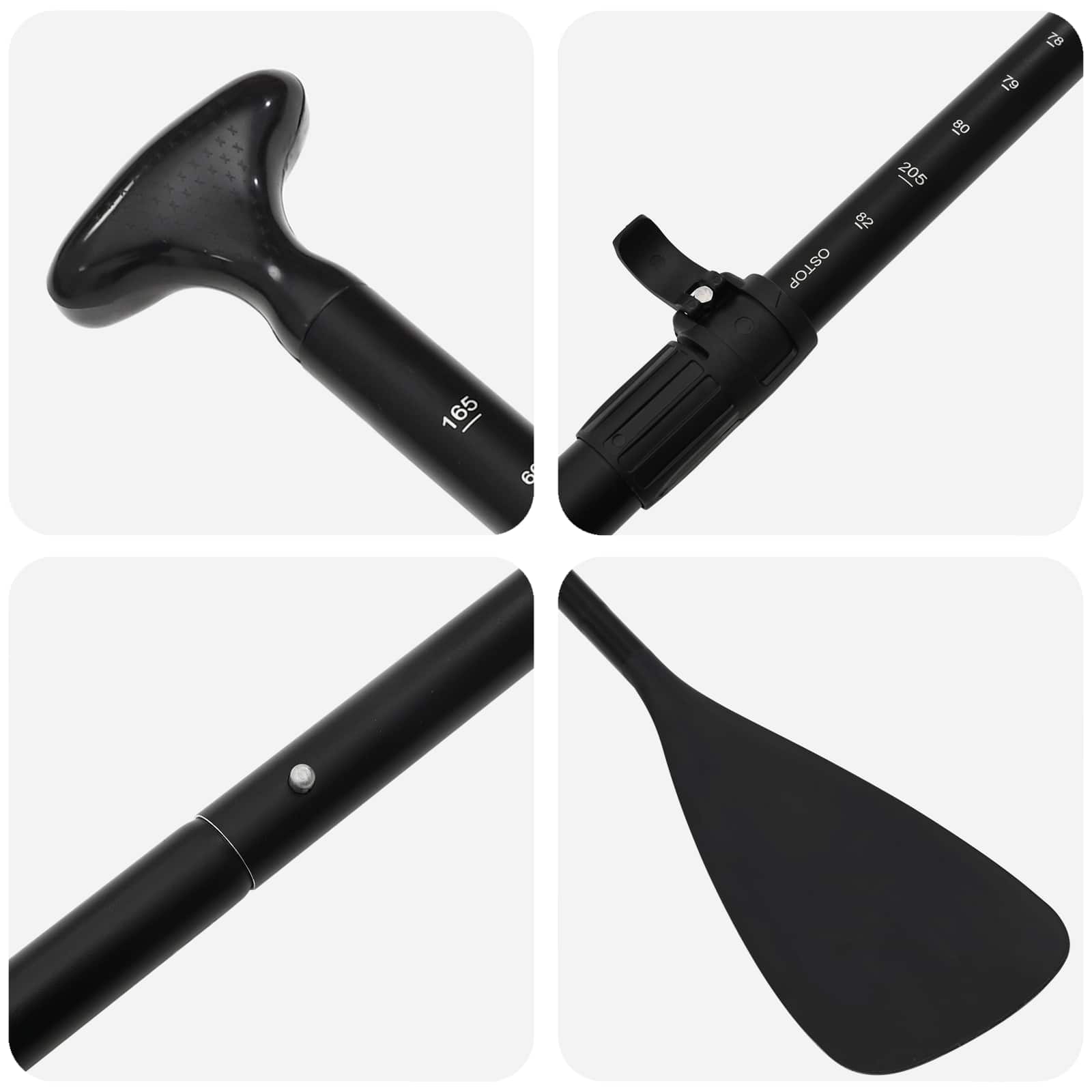 vidaXL 2 in 1 Kajak & SUP Paddle 203 x 19,5 cm Zwart